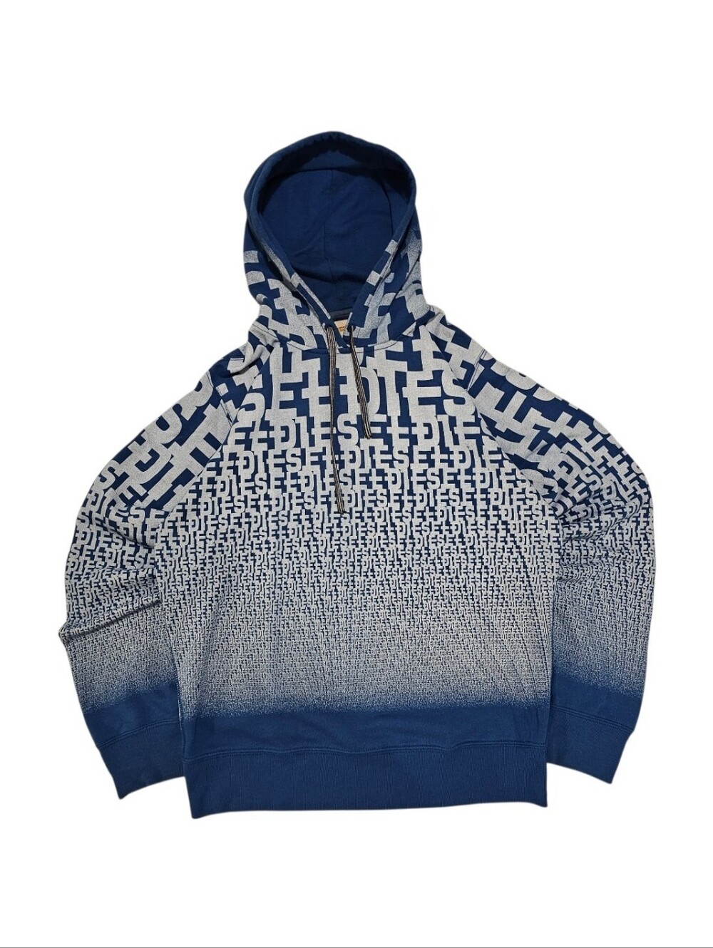 Vintage Diesel Blue AOP Pullover Hoodie